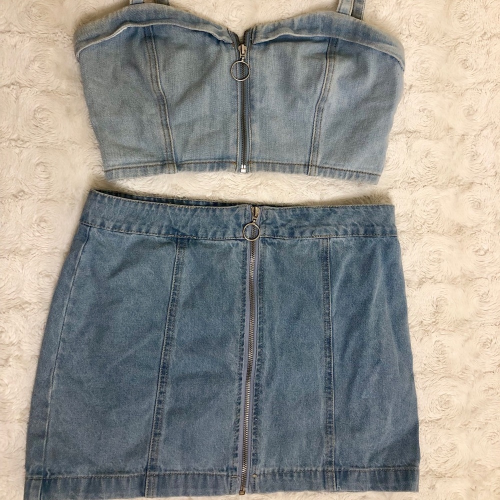 Denim Two-Piece Set